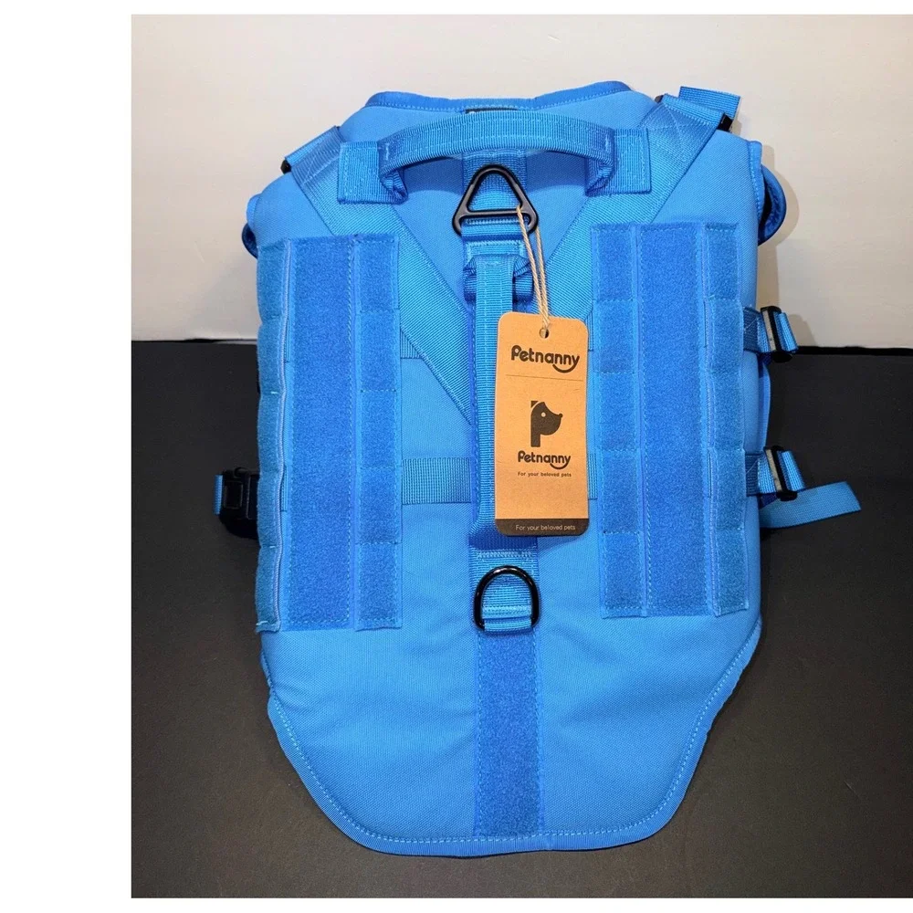 Petnanny Training Tactical Dog Harness Blue XL Padded Vest with Handle
